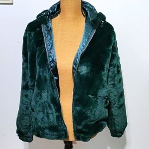 Jou Juniors' Jou Hooded Faux Fur Coat